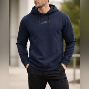 American Eagle Hoodie Small Navy Blue Pullover Kangaroo Pocket EUC